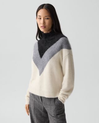 Chevron Yoke Cashmere Sweater