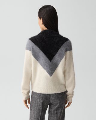 Chevron Yoke Cashmere Sweater