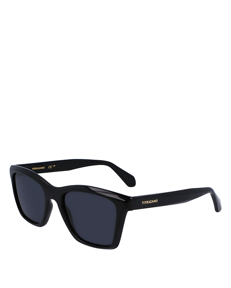 Ferragamo Classic Logo Rectangular Sunglasses, 54mm In Black