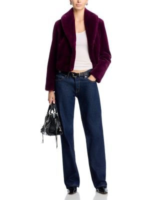 Shawl Collar Faux Fur Coat