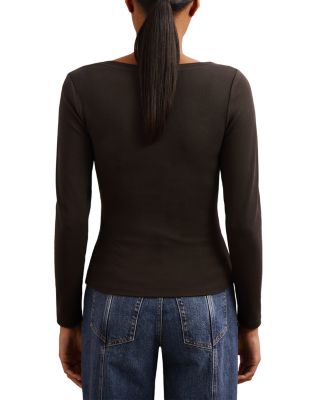 Felicity Asymmetric Neck Long Sleeve Top