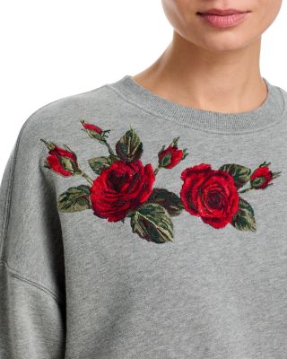 Teddy Rose Embroidered Sweatshirt