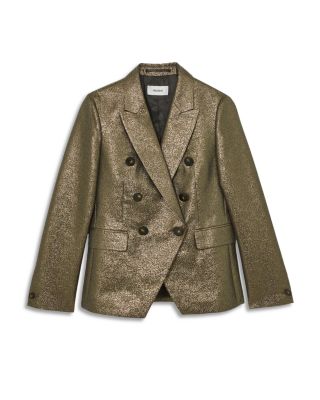 Petite Sienna Double Breasted Metallic Blazer