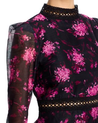 Mock Neck Long Sleeve Ruffle Mini Dress - Exclusive