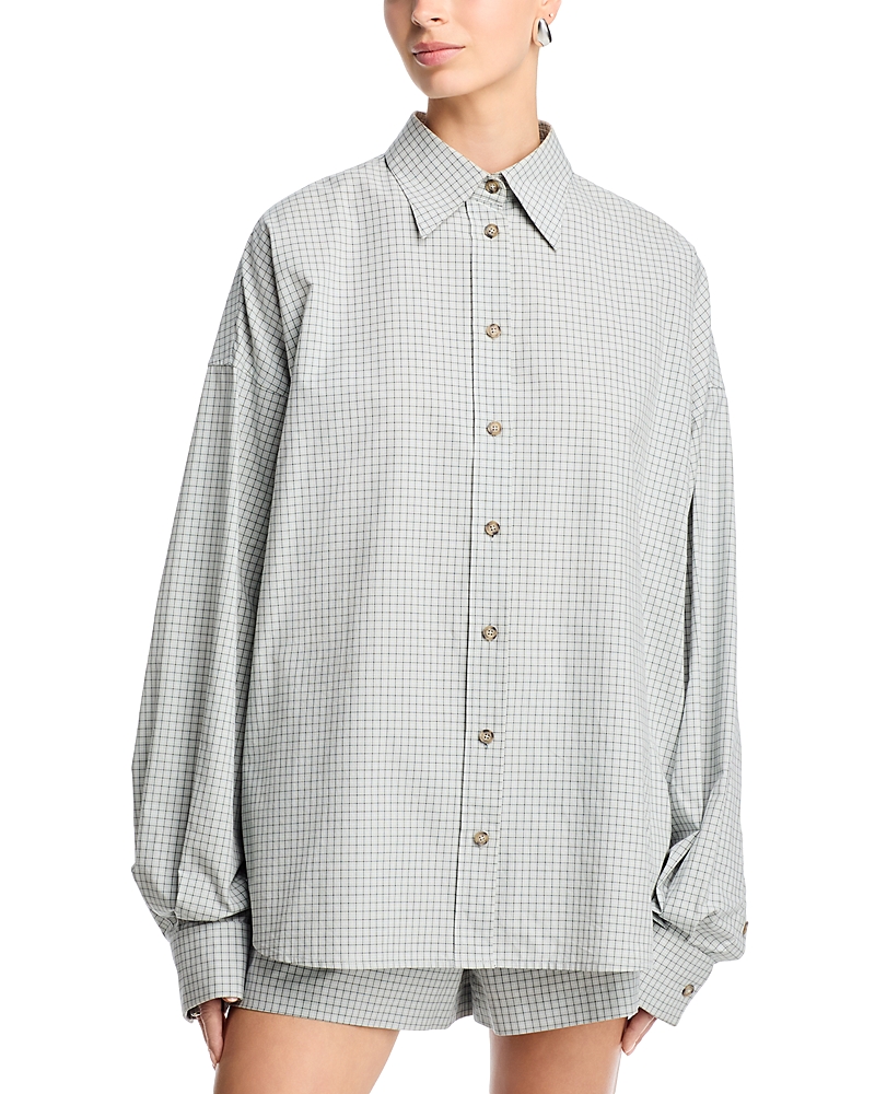 Brandon Maxwell Harvey Boyfriend Shirt In Blue