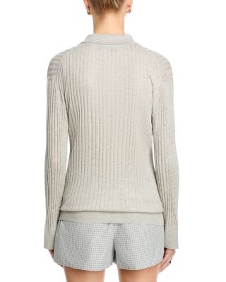 Sabine Silk & Cashmere Zippered Polo Top