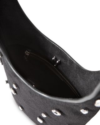 Crystal Embellished Leather Shoulder Bag