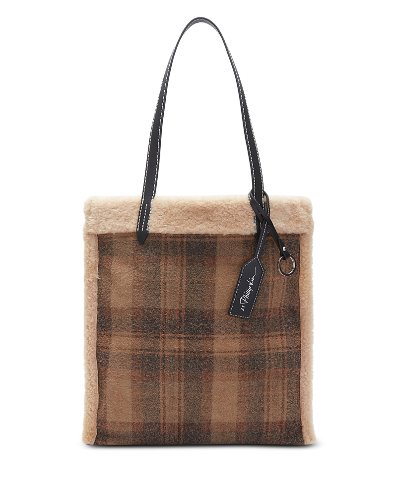 3.1 Phillip Lim Wool Flannel Slim Tote In Brown