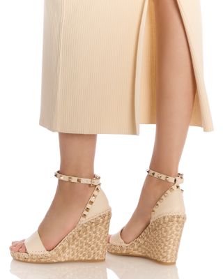 Women's Rockstud Espadrille Wedge Sandals