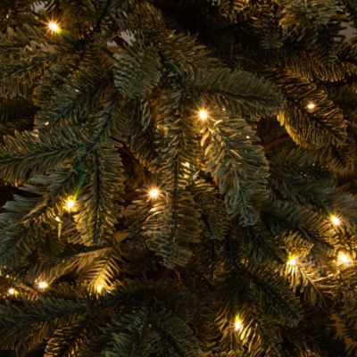 Pre-Lit Artificial Pine 6' Christmas Tree in Round Planter with Warm White LED Lights