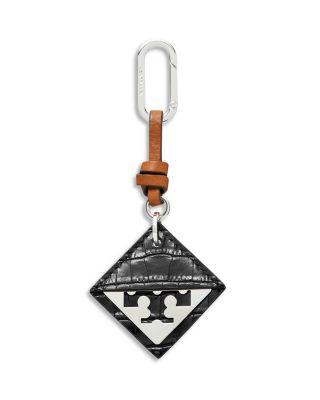 Hidden Logo Croc Embossed Leather Key Fob 