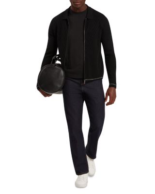 Lysand Chevron Stitch Zip Front Sweater