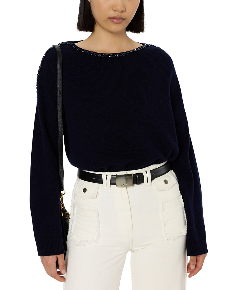 Gerard Darel Esme Wool Sweater In Blue