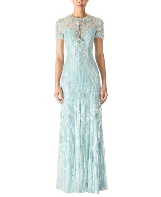 Nova Sequin-Embellished Keyhole-Neck Maxi Dress