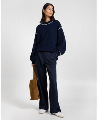 Cotton Oversized Mock Neck Sweater