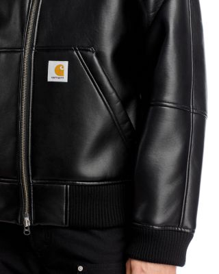 Shepton Faux Leather Bomber Jacket