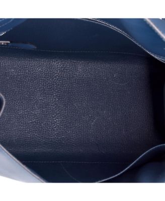 Kelly 28 Handbag Blue Madame with Palladium Hardware