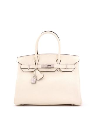 Birkin 30 Handbag Light Clemence with Palladium Hardware