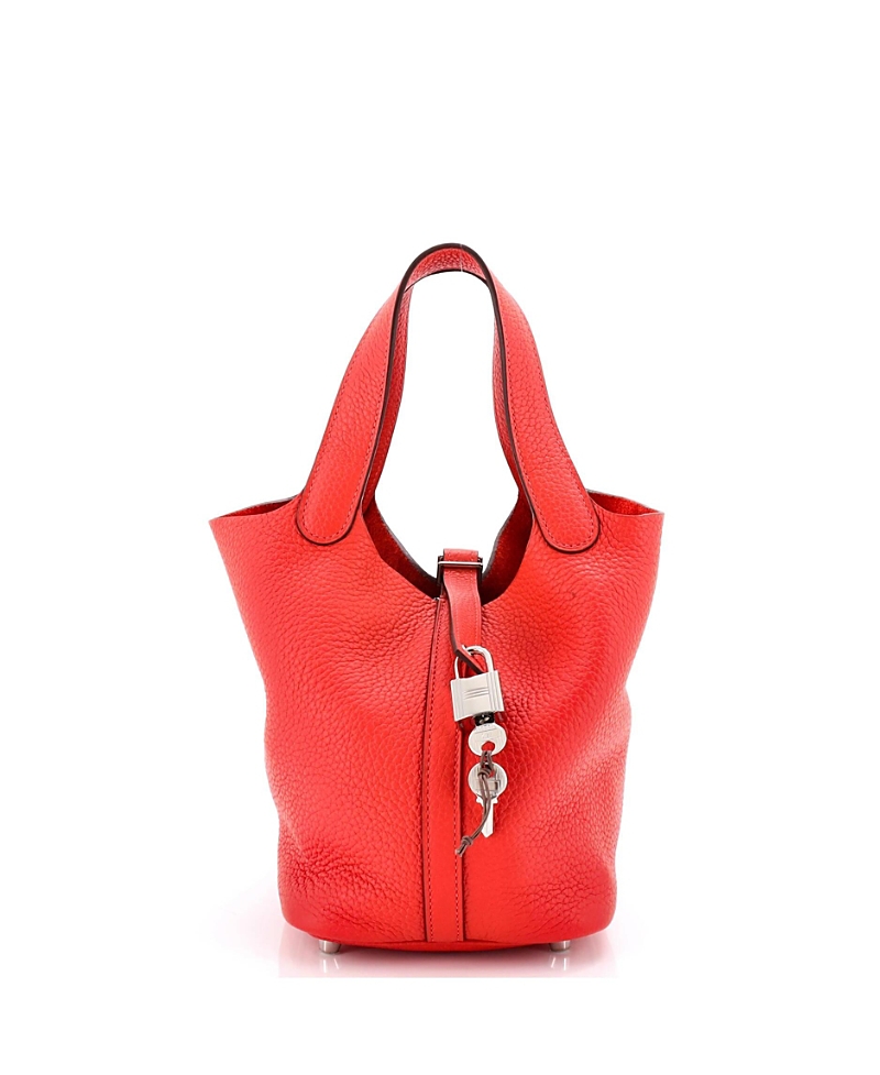 Click to view more detailed imagery on our partner's website Pre-owned Pre-owned Hermes Hermes Pm Picotin Lock Bag Clemence In Orange