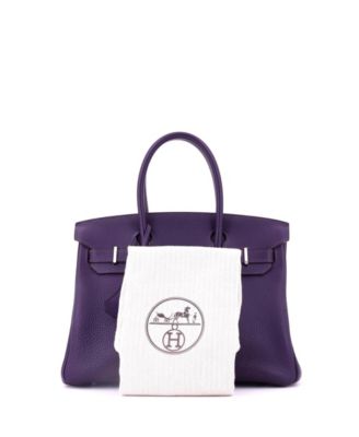 Birkin 30 Handbag Purple Togo with Palladium Hardware