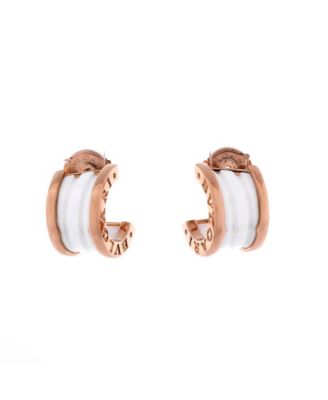  B.Zero1 Hoop Earrings 18K Rose Gold and Ceramic