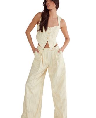  Pinstripe Tailored Top