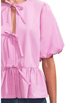  Cotton Tie Front Top