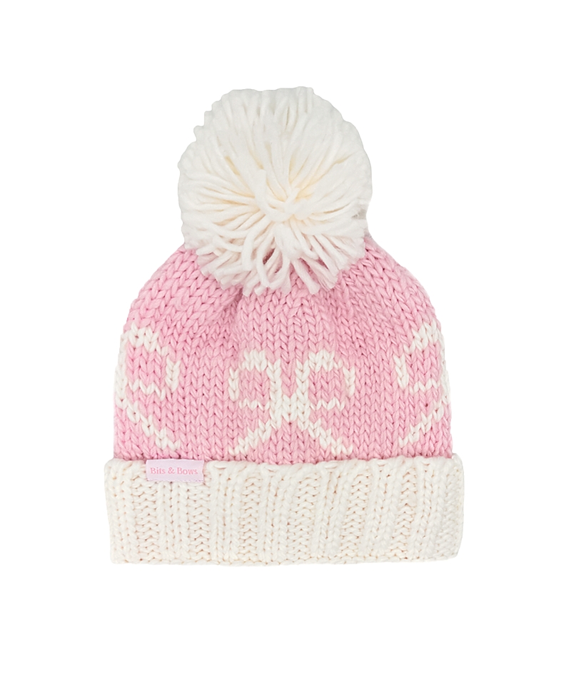 Bits & Bows Girls' Bow Bobble Hat - Big Kid In Multi
