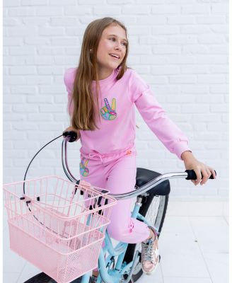  Girls' Peace Embroidered Jogger Set - Little Kid, Big Kid