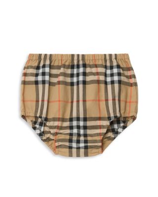 Girls' Lea Check Trim Cotton Dress & Bloomers - Baby