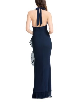 Kathleen Ruffled Halter Gown