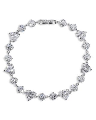 Le Bisou Cubic Zirconia Heart Line Bracelet