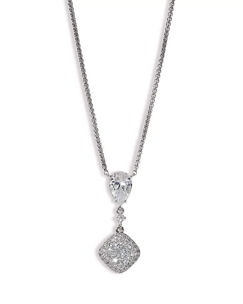 Nadri Crushed Cubic Zirconia Cushion Pendant Necklace, 16