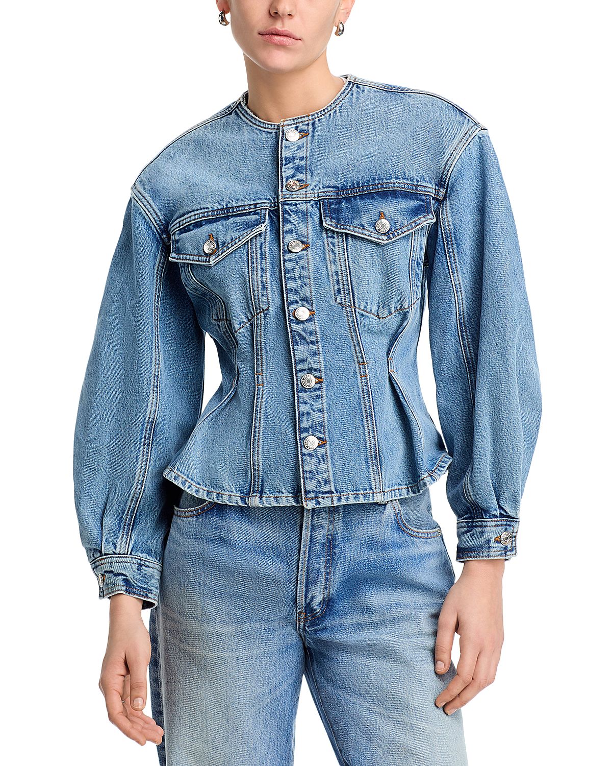 Frame The Nipped Collarless Jacket