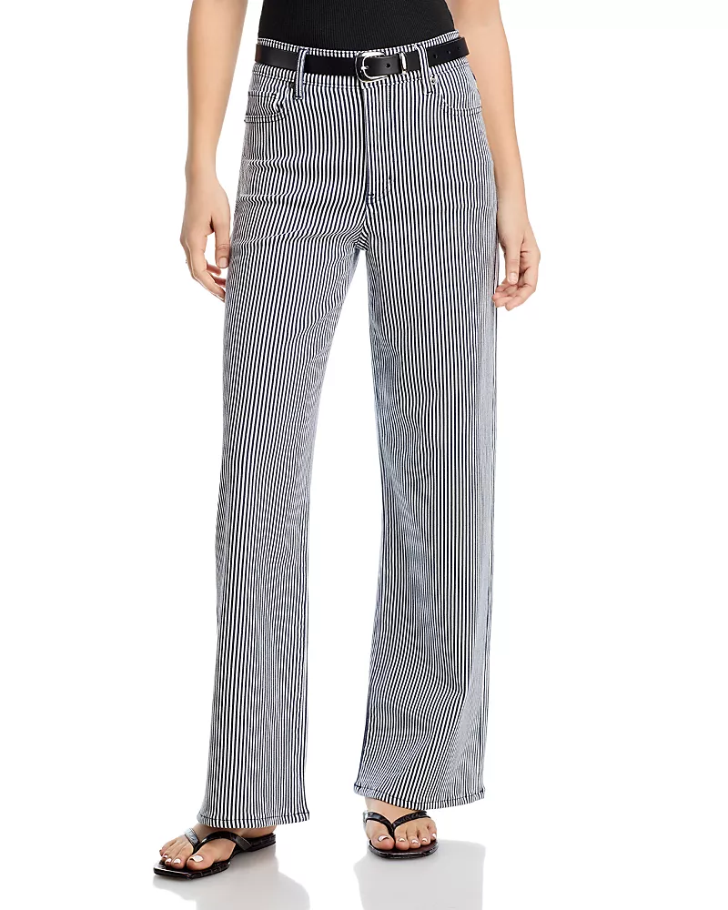 Frame Le Slim Palazzo Jeans in Navy Stripe
