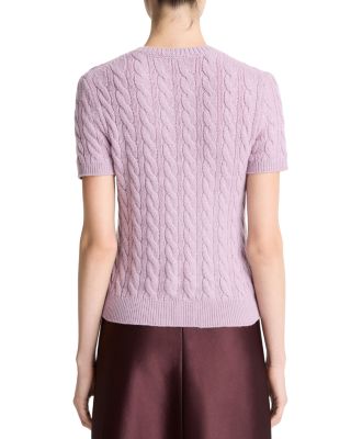 Cable Knit Short Sleeve Sweater