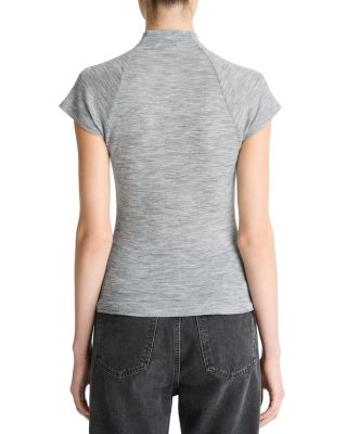 Cap Sleeve Raglan Mock Neck Top