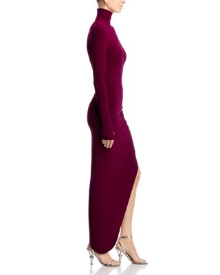 Turtleneck Side Drape Gown 