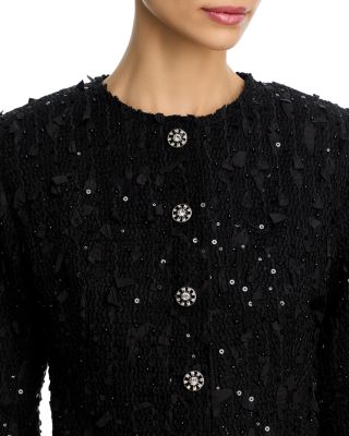 Ribbon Sequinned Tweed Jacket