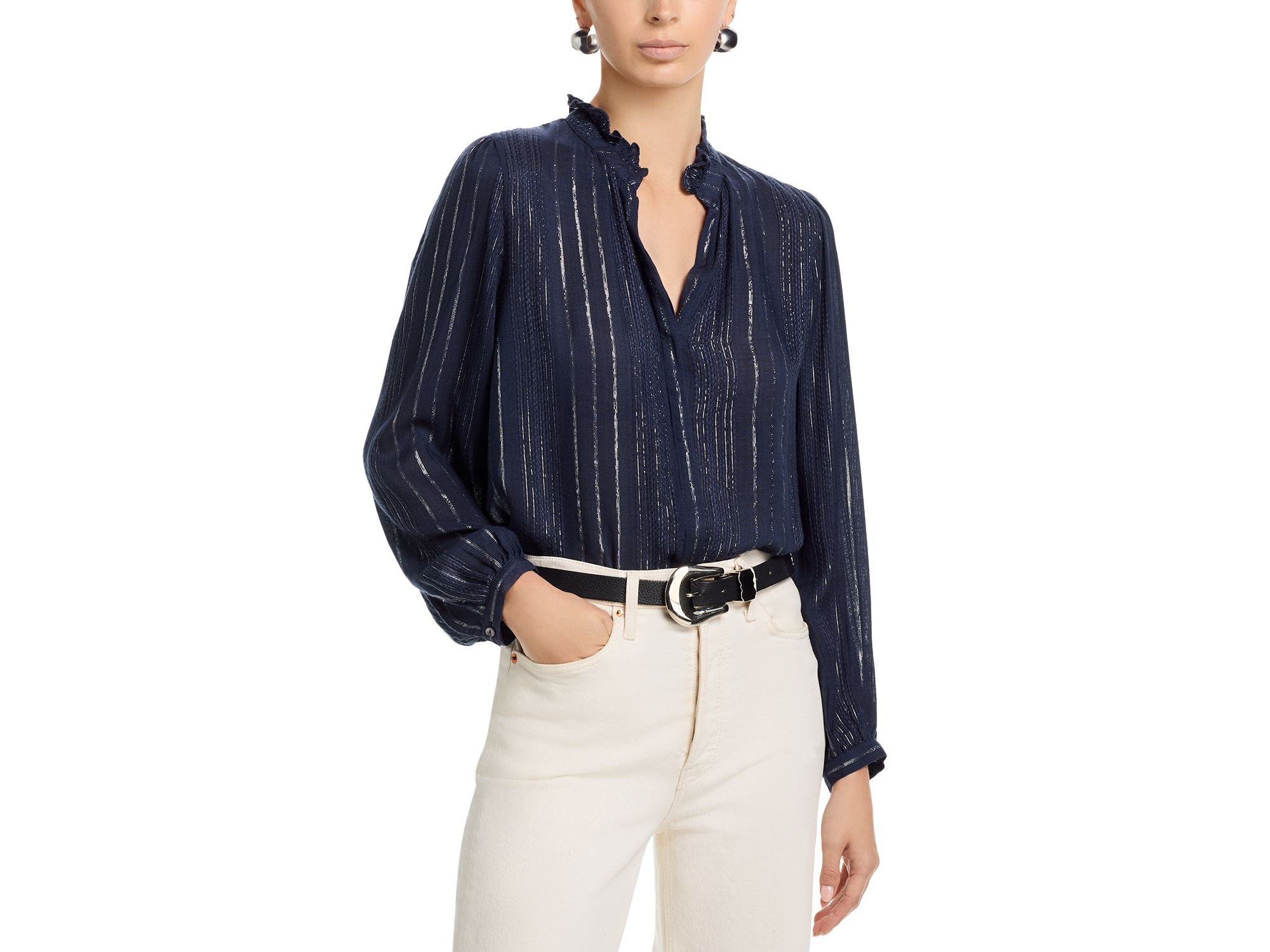 Cynthia Metallic Threaded Blouse - Image 1