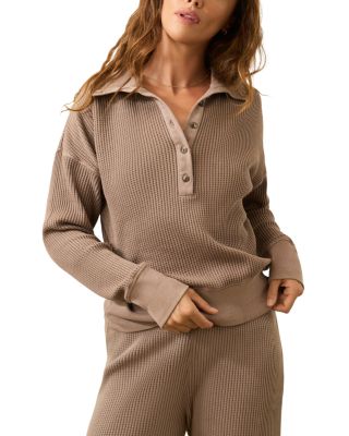 Apres Henley Waffle  Top