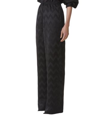 Fluid Pants In Jacquard Viscose