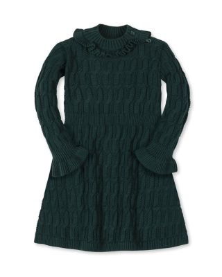 Girls' Organic Ruffle Edge Cable Knit Sweater Dress - Little Kid, Big Kid