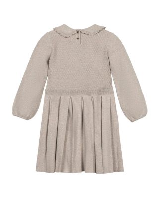 Girls' Organic Peter Pan Collar Scallop Trim Sweater Dress - Little Kid, Big Kid