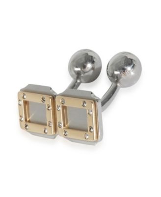  Vintage Santos Dumont 18k Yellow Gold/Steel Cufflinks