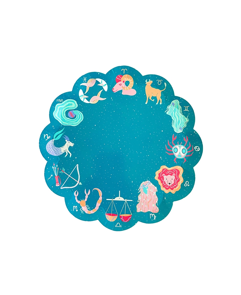 Jollity & Co. Zodiac Themed Paper Party Dessert Plates, Set of 8