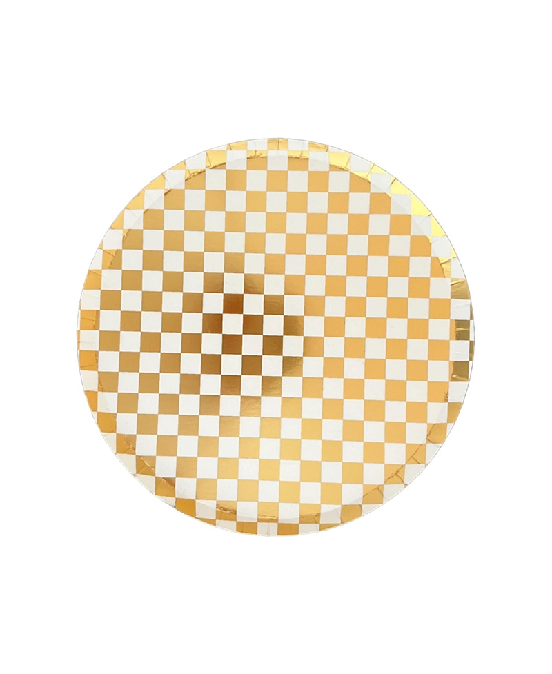 Jollity & Co. Checkered Paper Dessert Plates, Set of 8