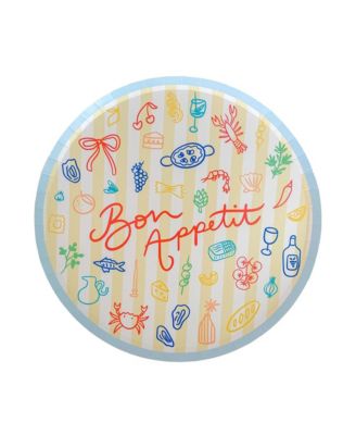 Le Dinner Bon Appetit Paper Dinner Plates, Set of 8