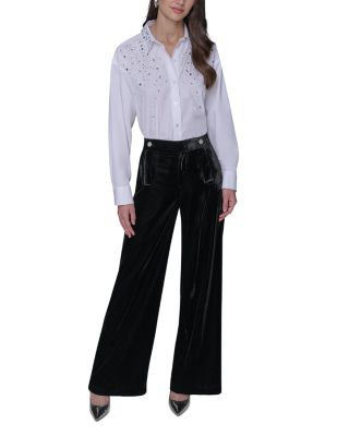 Wide Leg Velvet Pants