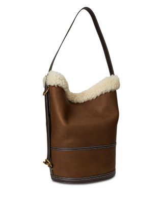 Bellport Shearling Sling Bucket Bag